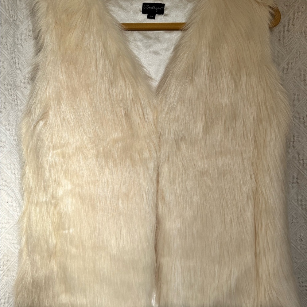 Cream fur vest